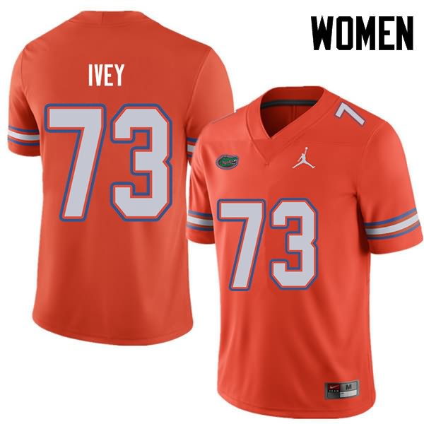 NCAA Florida Gators Martez Ivey Women's #73 Jordan Brand Orange Stitched Authentic College Football Jersey ENO5864FE